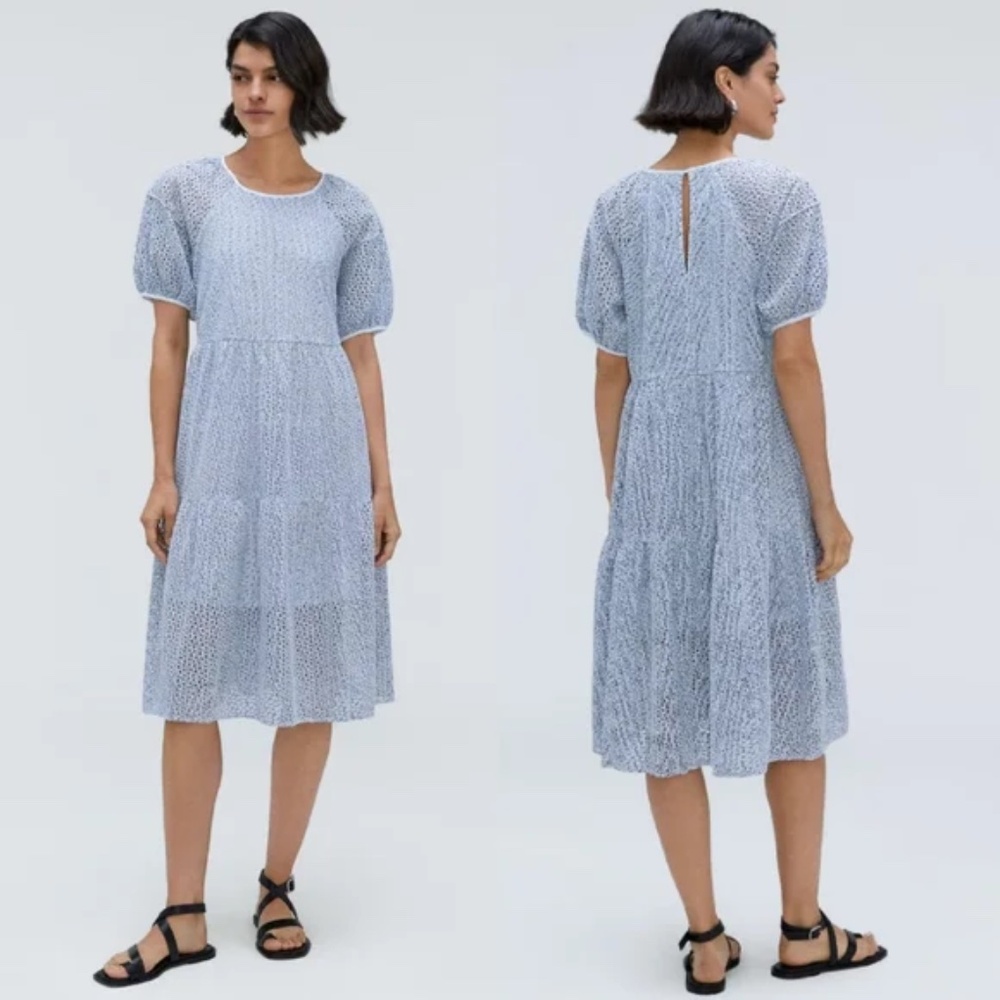 Everlane The Tiered Eyelet Dress M New
